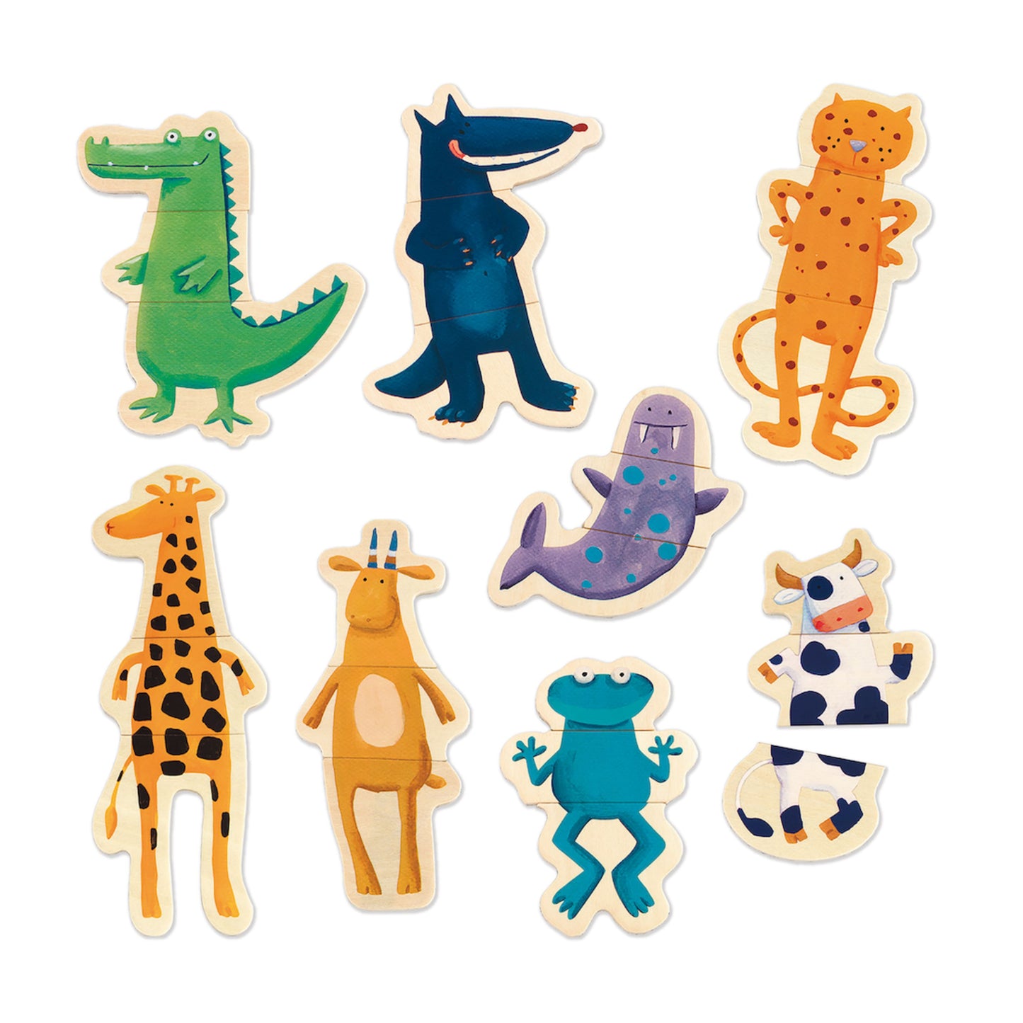 Crazy Animal Mix & Match Wooden Magnets made from FSC® Certified Wood