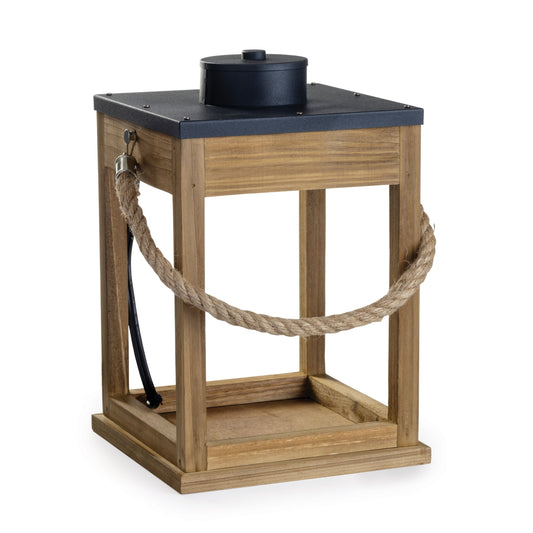 Wood & Rope Wooden Candle Warmer Lantern